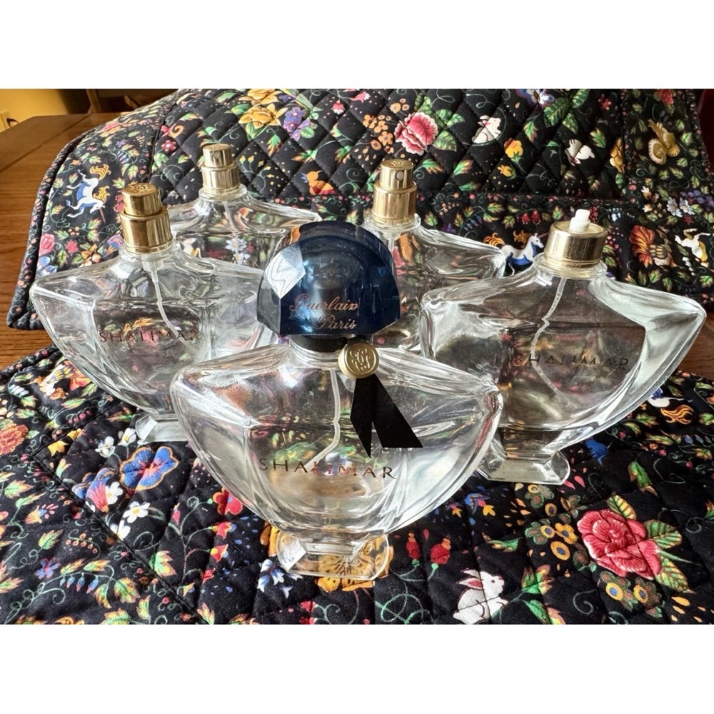 5X SHALIMAR GUERLAIN PARIS FRANCE EMPTY PERFUME BOTTLES EAU DE TOILETTE 3oz/90ml